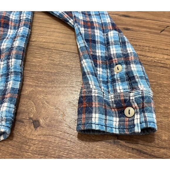 True Grit Button Up Shirt Mens Large Blue Red Plaid Flannel Long Sleeve Western - Picture 4 of 15
